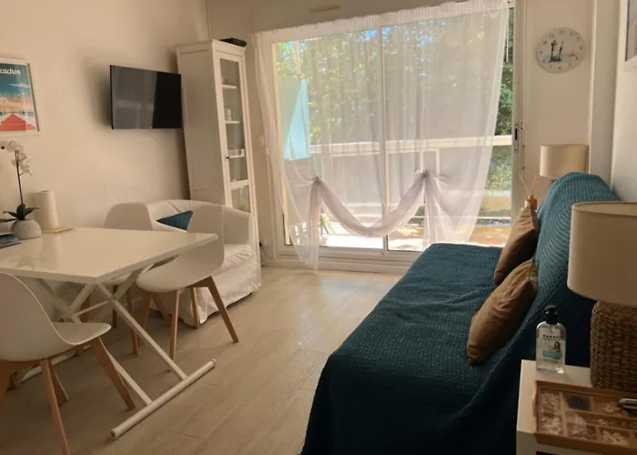 Flat With Swimming Pool Close To The * 아르카숑